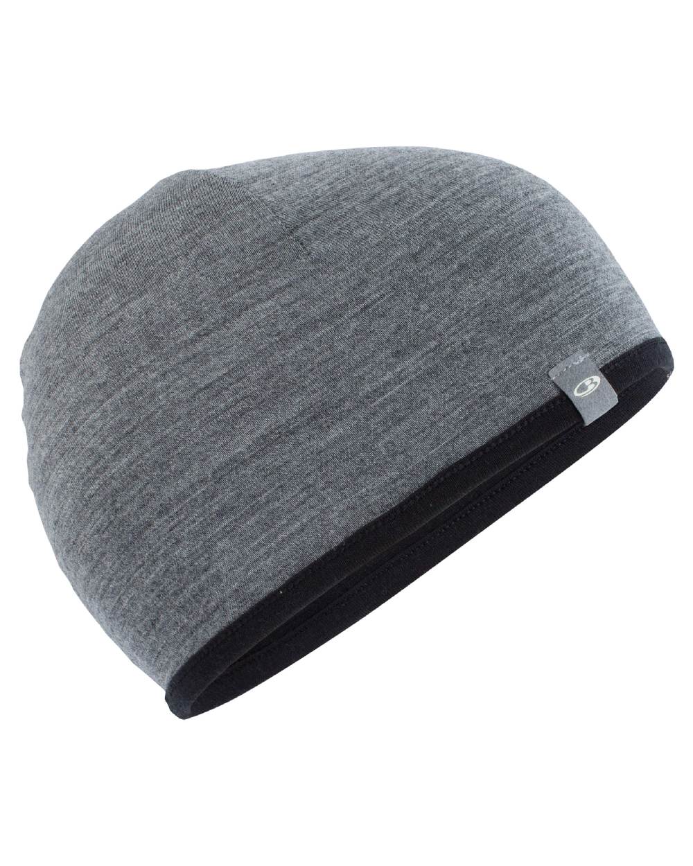 Black Gritstone Coloured Icebreaker Unisex Merino 200 Pocket Hat on white background 