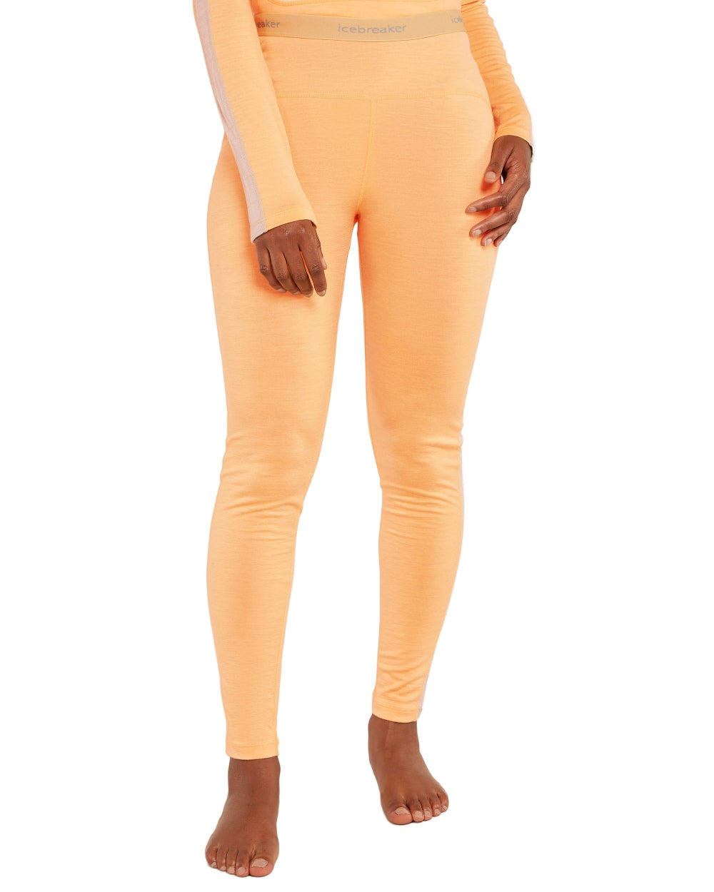 Feldspar Moss Coloured Icebreaker Womens 200 Sonebula Thermal Leggings on white background 