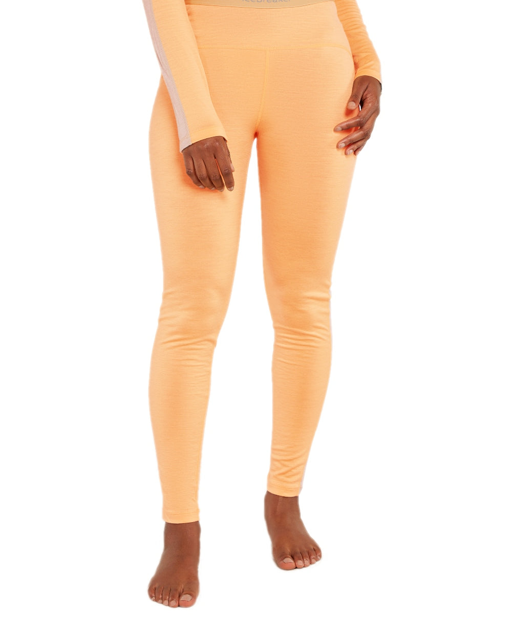 Feldspar Moss Coloured Icebreaker Womens 200 Sonebula Thermal Leggings on white background 