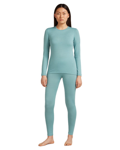 Hydro Coloured Icebreaker Womens 260 Tech Crew Thermal Top on white background 