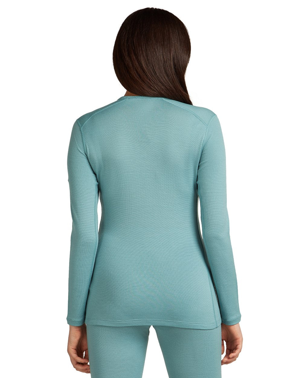 Hydro Coloured Icebreaker Womens 260 Tech Crew Thermal Top on white background 