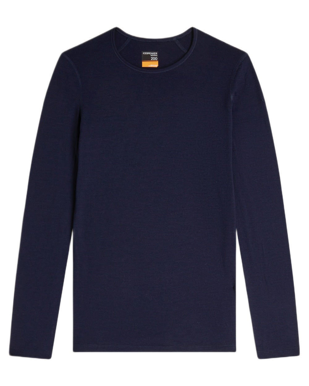 Midnight Navy Coloured Icebreaker Womens Merino 200 Oasis Crewe Thermal Top on white background 