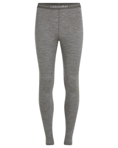Gritstone Heather Coloured Icebreaker Womens Merino 200 Oasis Thermal Leggings on white background 