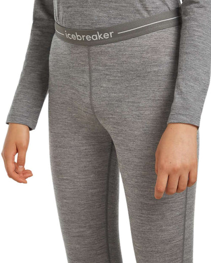 Gritstone Heather Coloured Icebreaker Womens Merino 200 Oasis Thermal Leggings on white background 