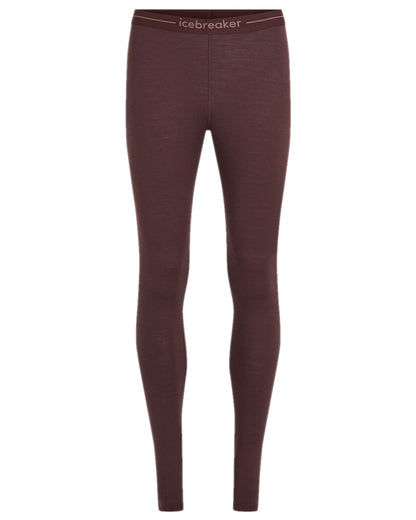Java Coloured Icebreaker Womens Merino 200 Oasis Thermal Leggings on white background 