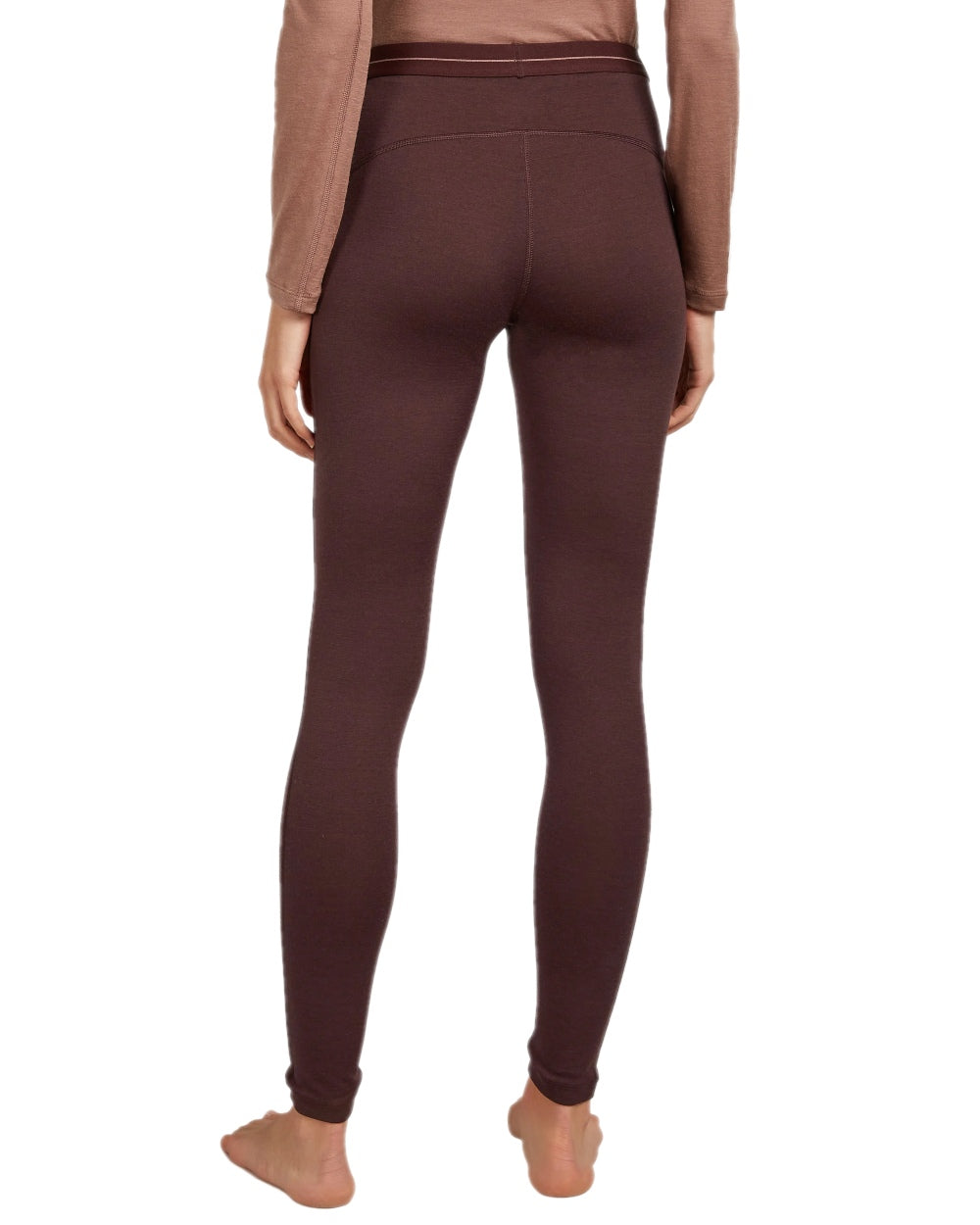 Java Coloured Icebreaker Womens Merino 200 Oasis Thermal Leggings on white background 