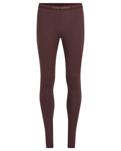 Java Coloured Icebreaker Womens Merino 200 Oasis Thermal Leggings on white background 