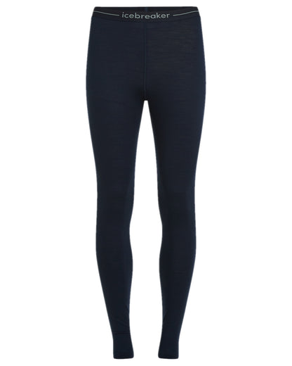 Midnight Navy Coloured Icebreaker Womens Merino 200 Oasis Thermal Leggings on white background 