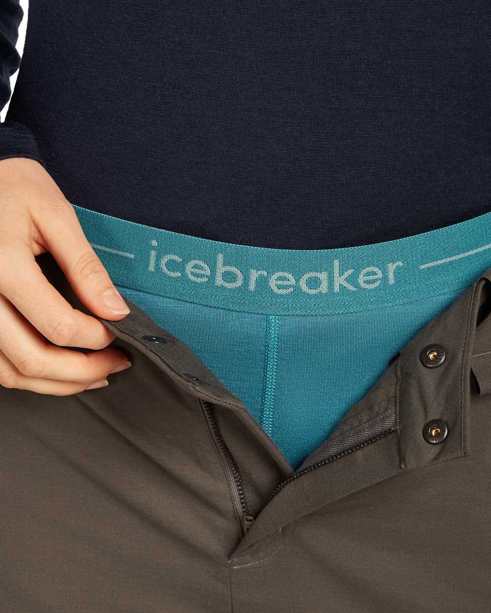 Topaz Coloured Icebreaker Womens Merino 200 Oasis Thermal Leggings on white background 