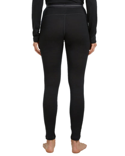Black Coloured Icebreaker Womens Merino 260 Tech Thermal Leggings on white background 