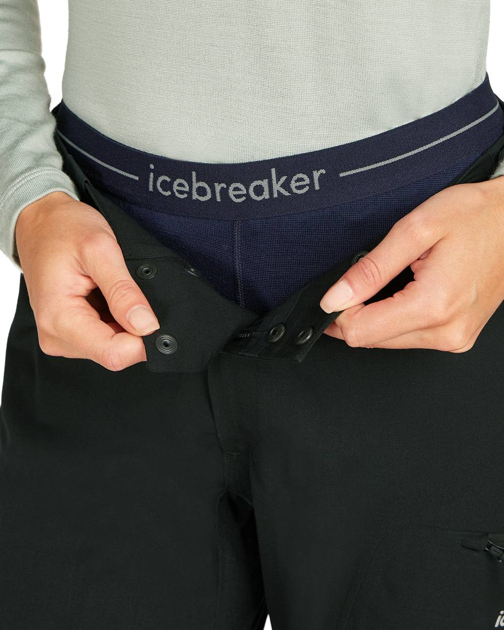 Midnight Navy Coloured Icebreaker Merino Womens 260 Tech Thermal Leggings on white background 