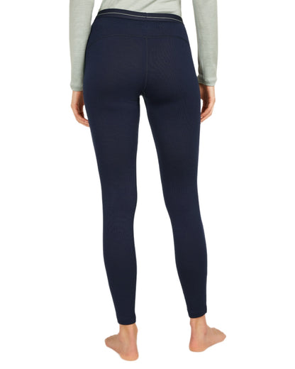Midnight Navy Coloured Icebreaker Merino Womens 260 Tech Thermal Leggings on white background 