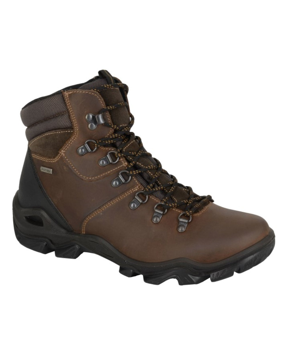 Dark Brown coloured Imac Mens Waterproof Lace Ankle Boots on white background 