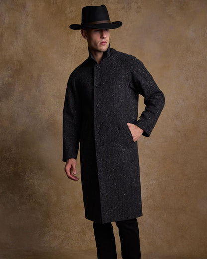 Black Coloured Jack Murphy Boston Crushable Felt Hat on indoor background 