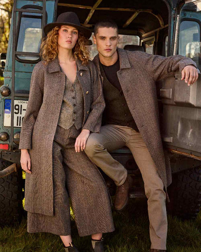 Brown Coloured Jack Murphy Boston Crushable Felt Hat on outdoor background 