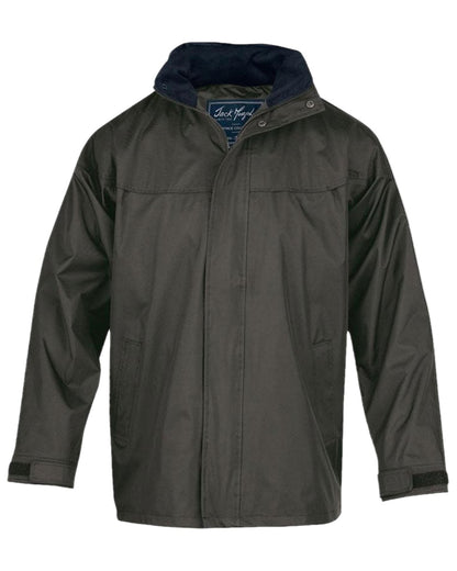 Olive Coloured Jack Murphy Kingston Waterproof Jacket on white background 