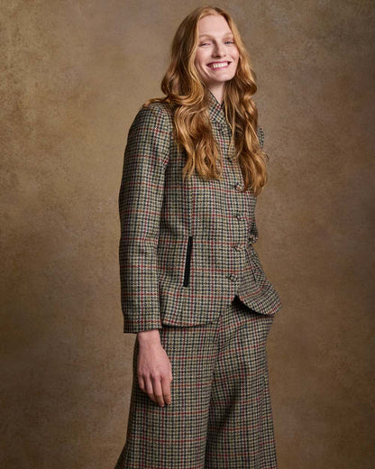 Hacking Check Coloured Jack Murphy Nicole Ladies Tweed Jacket on indoor background 