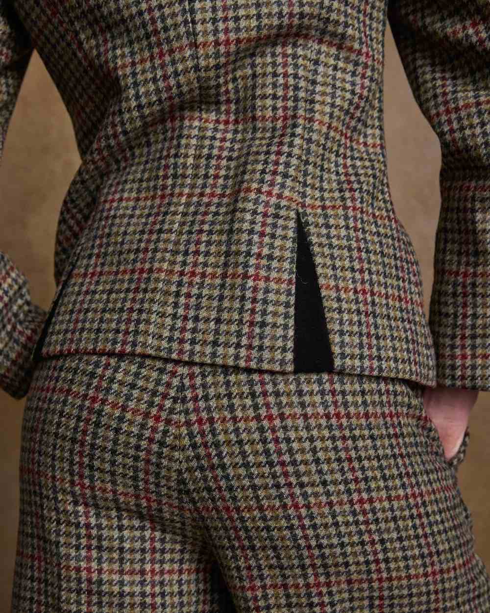 Hacking Check Coloured Jack Murphy Nicole Ladies Tweed Jacket on indoor background 
