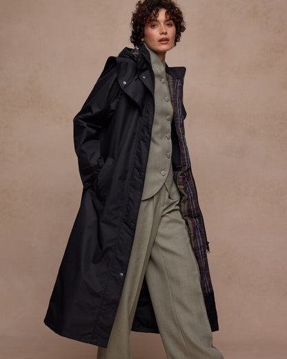 Black Coloured Jack Murphy Womens Connemara Waterproof Coat on indoor background 