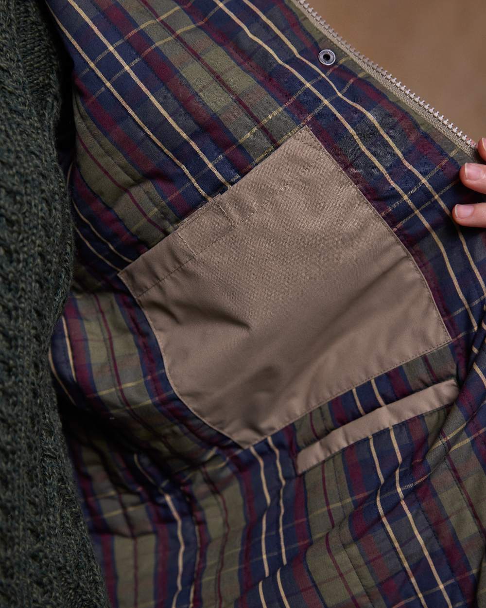 Chinchilla Coloured Jack Murphy Womens Dingle Waterproof Jacket on indoor background 