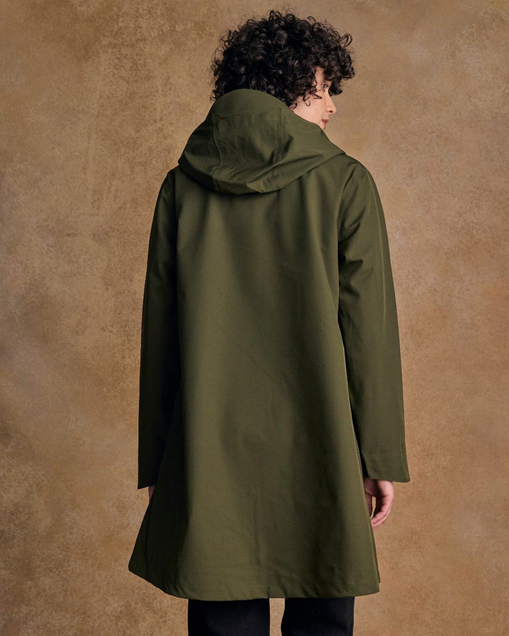 Olive Coloured Jack Murphy Womens Fiadh Waterproof Jacket on indoor background 