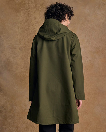 Olive Coloured Jack Murphy Womens Fiadh Waterproof Jacket on indoor background 