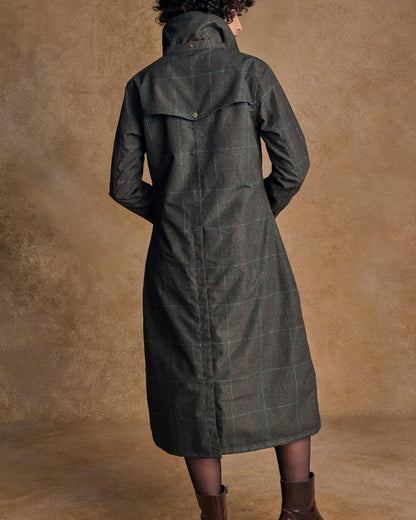 Green Windowpane Coloured Jack Murphy Womens Hannah Waterproof Coat on indoor background 