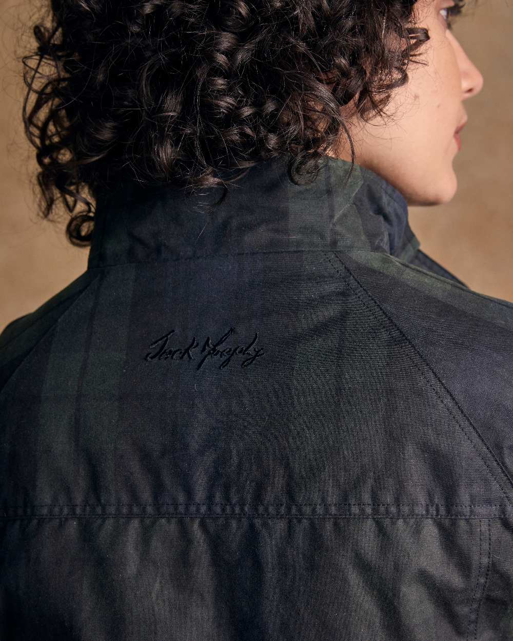 Blackwatch Coloured Jack Murphy Womens Sally Wax Jacket on indoor background 
