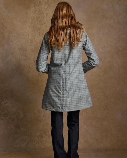 Digital Print Jade Check Coloured Jack Murphy Womens Sophia Waterproof Jacket on indoor background 