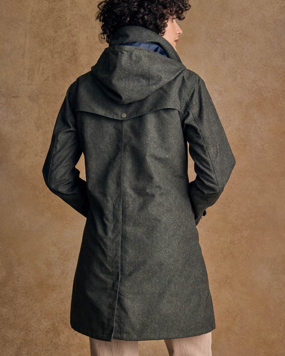 Green Fields Digital Print Coloured Jack Murphy Womens Sophia Waterproof Jacket on indoor background 