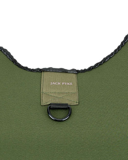 Green coloured Jack Pyke 5mm Neoprene Dog Vest on white background 