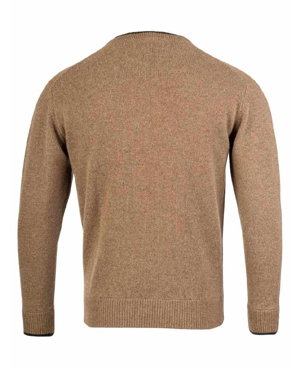 Barley coloured Jack Pyke Ashcombe 100% Lambswool V-Neck on white background 