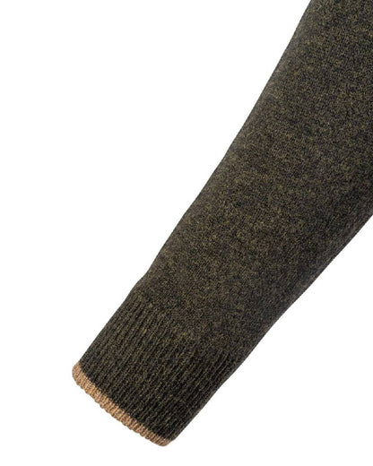 Dark Olive coloured Jack Pyke Ashcombe 100% Lambswool V-Neck on white background 