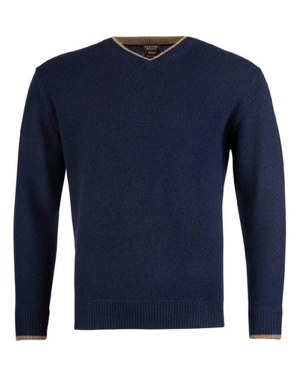 Navy coloured Jack Pyke Ashcombe 100% Lambswool V-Neck on white background 