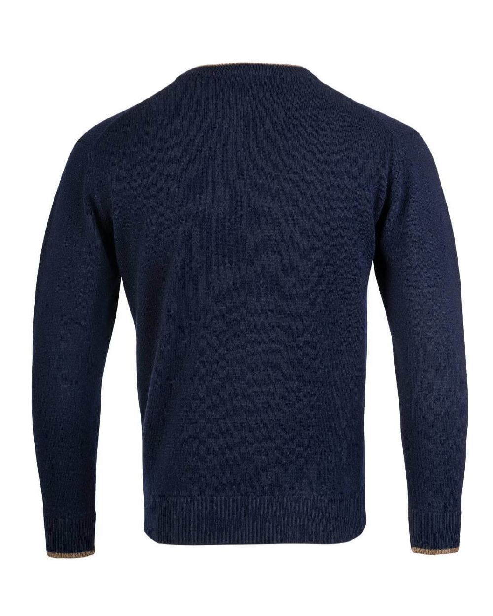 Navy coloured Jack Pyke Ashcombe 100% Lambswool V-Neck on white background 