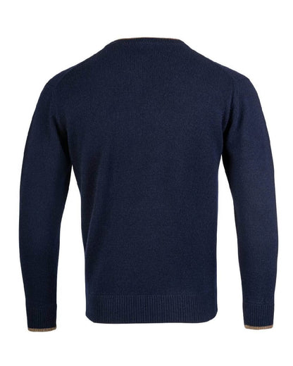 Navy coloured Jack Pyke Ashcombe 100% Lambswool V-Neck on white background 