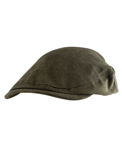 Olive coloured Jack Pyke Ashcombe Flat Cap on white background 