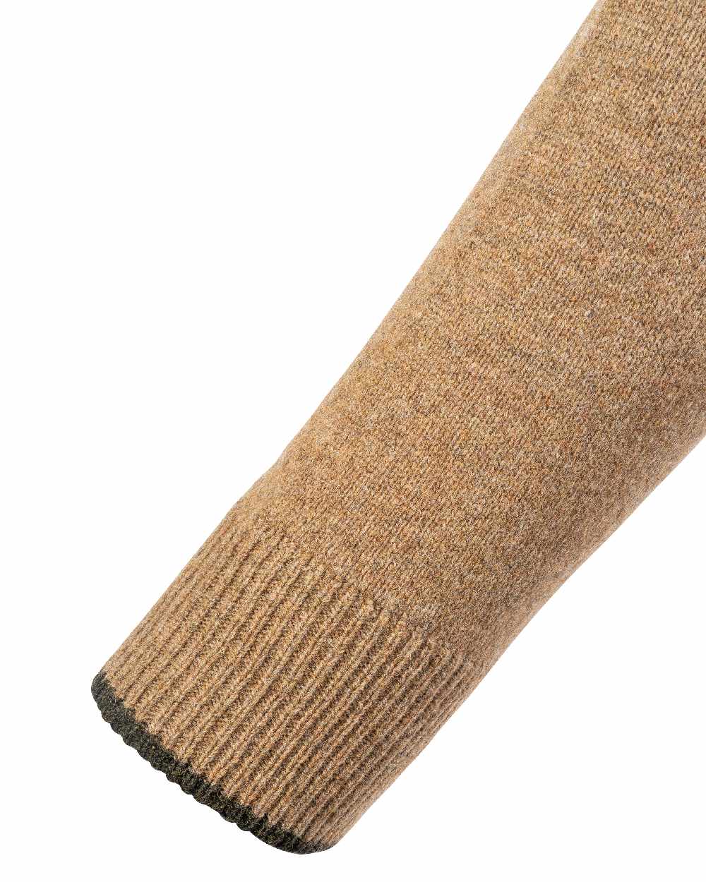 Barley coloured Jack Pyke Ashcombe Lambswool Crewknit Pullover on white background 