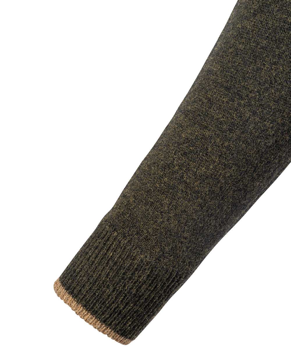 Dark Olive coloured Jack Pyke Ashcombe Lambswool Crewknit Pullover on white background 