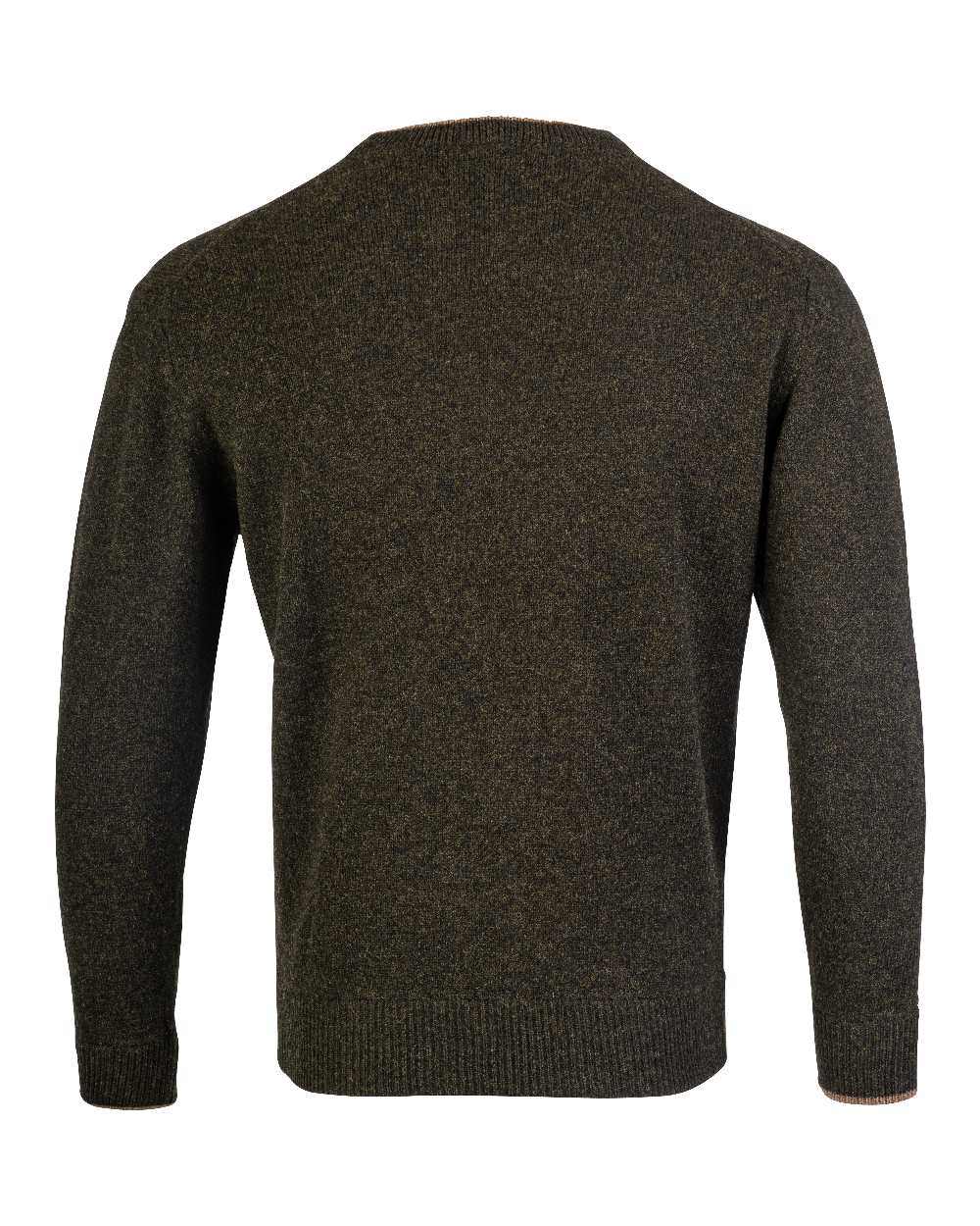 Dark Olive coloured Jack Pyke Ashcombe Lambswool Crewknit Pullover on white background 