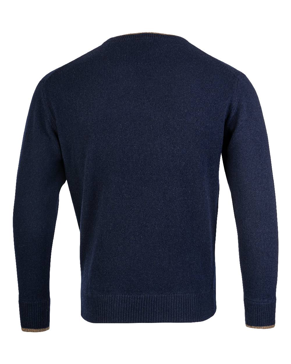 Navy coloured Jack Pyke Ashcombe Lambswool Crewknit Pullover on white background 