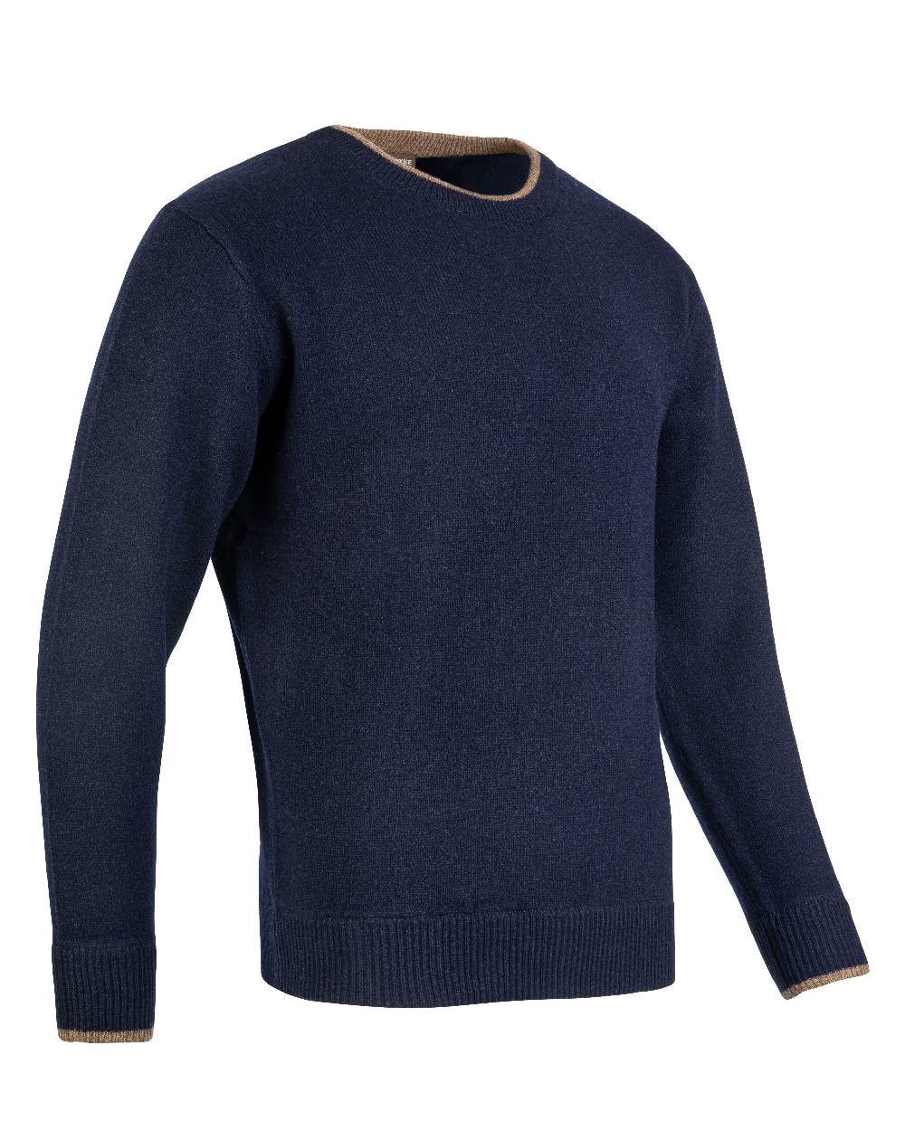 Navy coloured Jack Pyke Ashcombe Lambswool Crewknit Pullover on white background 
