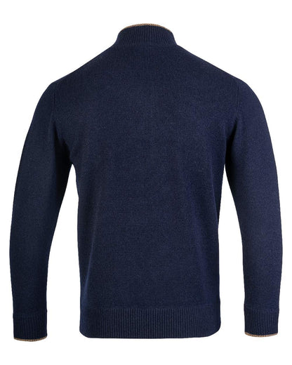 Navy coloured Jack Pyke Ashcombe Lambswool Zip Knit Pullover on white background 