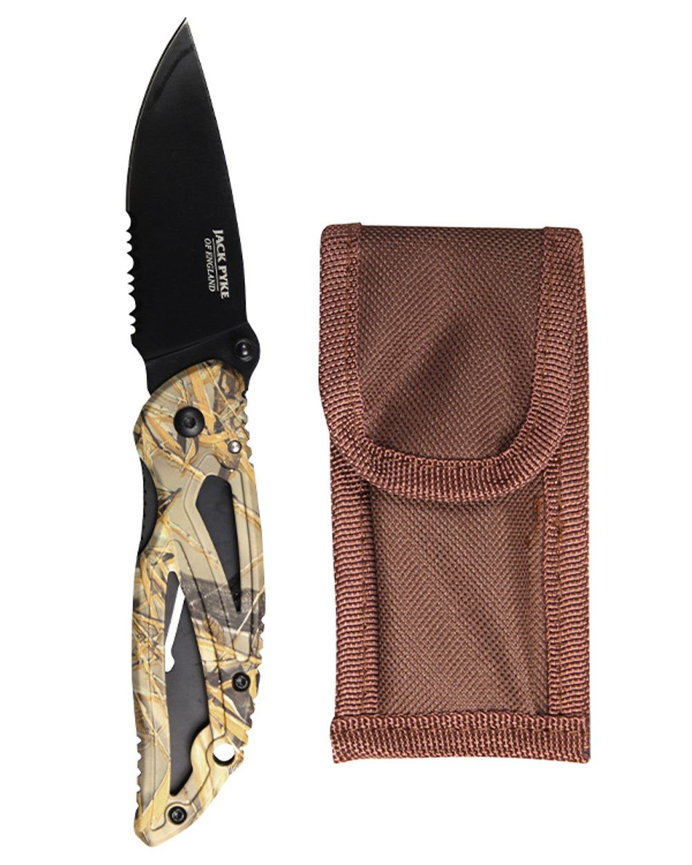 Jack Pyke Camo Lock Knife on white background