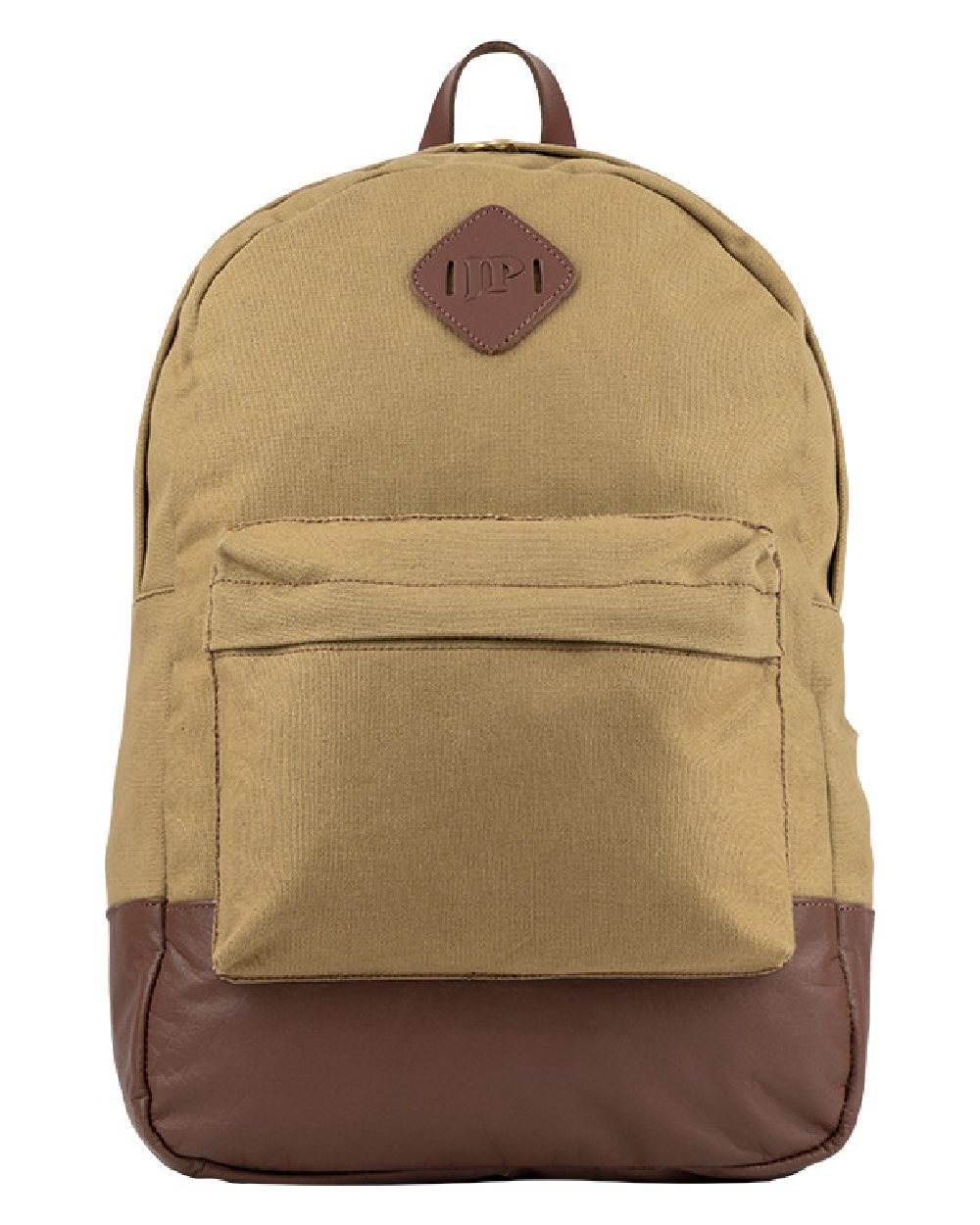 Fawn coloured Jack Pyke Canvas Back Pack on white background 