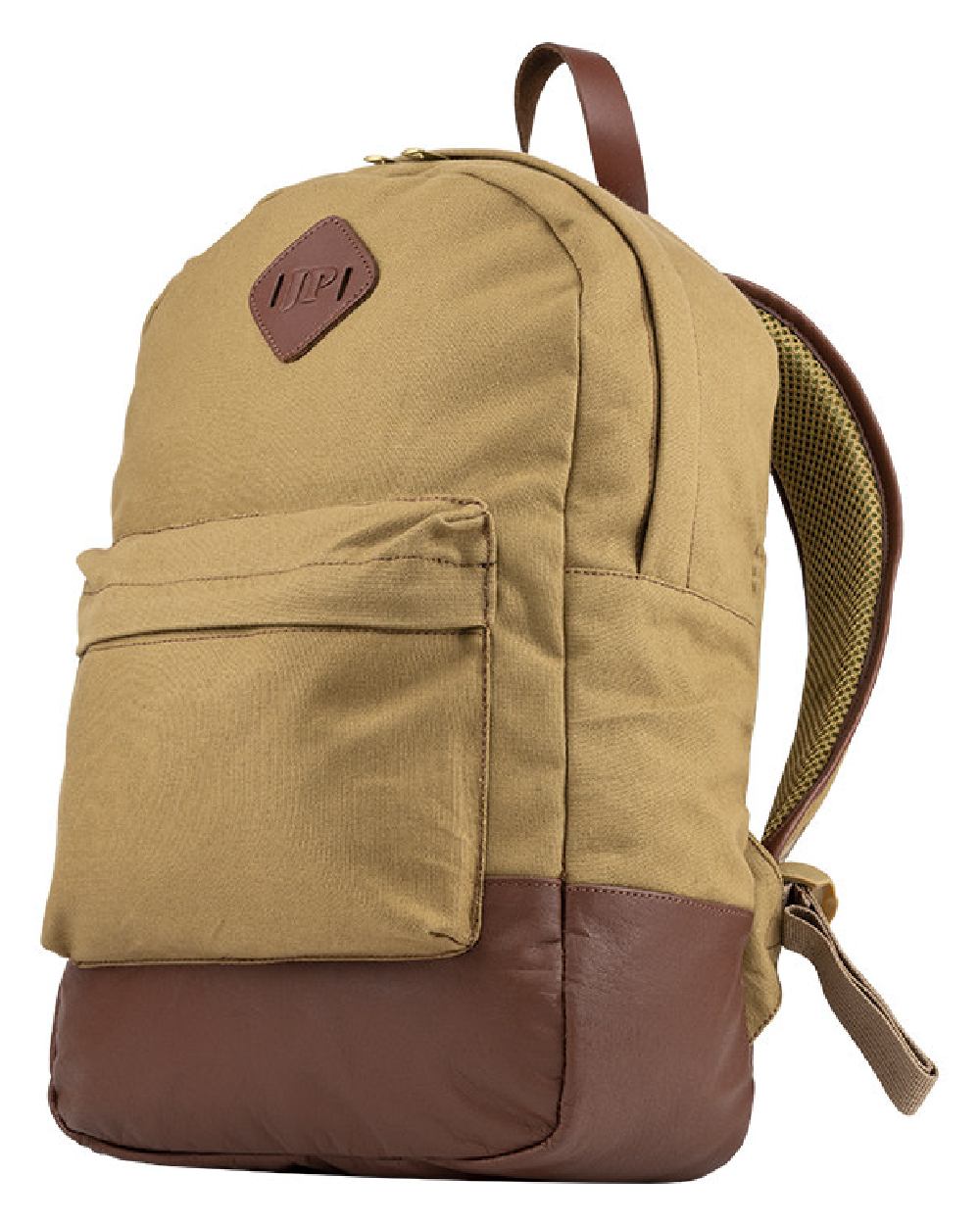 Fawn coloured Jack Pyke Canvas Back Pack on white background 