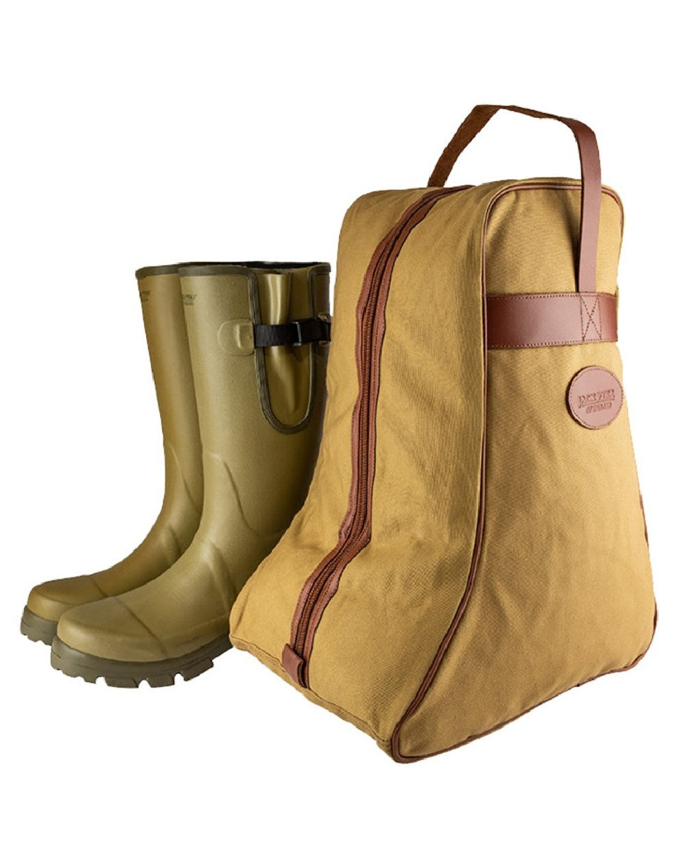 Fawn coloured Jack Pyke Canvas Boot Bag on white background 