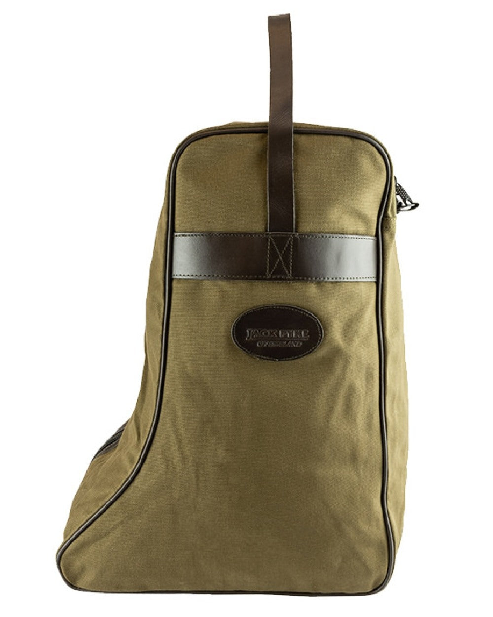 Green coloured Jack Pyke Canvas Boot Bag on white background 