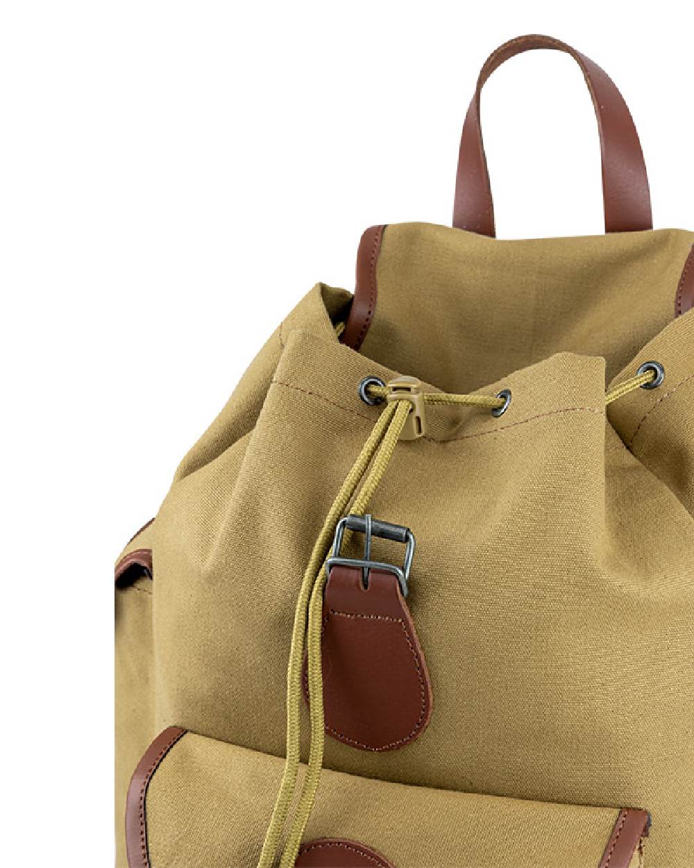 Fawn coloured Jack Pyke Canvas Day Pack on white background 