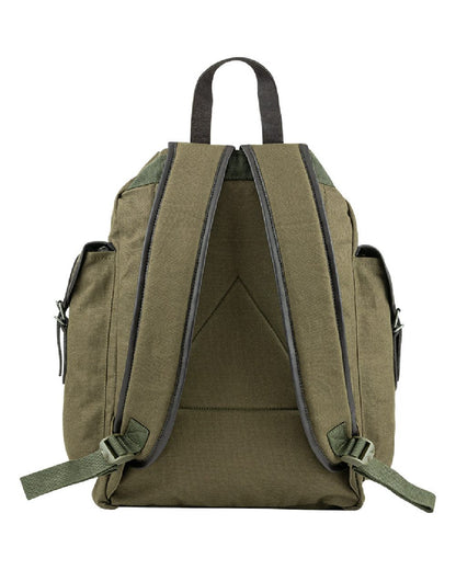 Green coloured Jack Pyke Canvas Day Pack on white background 